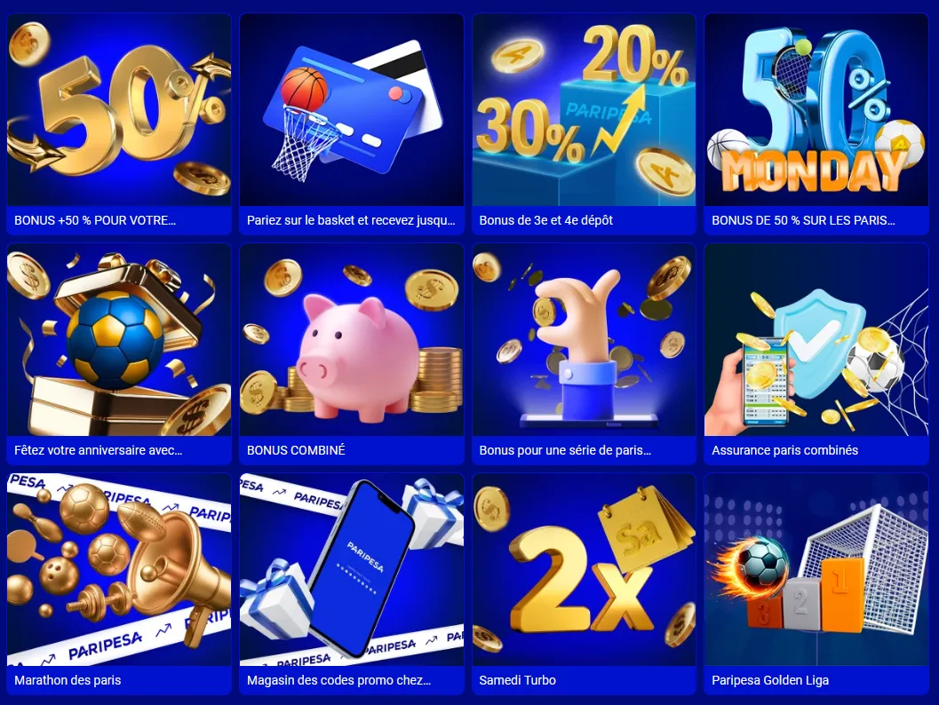 Les promotions sport disponibles sur Paripesa